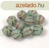 Melon gyngy - Matt Opal Turquoise Blend Copper - 8mm