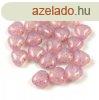 Cseh prselt egyedi formk - szv - Opal White Pink Luster -