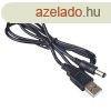 Akyga AK-DC-04 USB-A / DC 5,5 x 2,4mm cable 0,8m Black