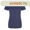 JT001F tri-blend Ni rvid ujj pl Just Ts, Heather Navy-S