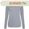 JT002F tri-blend Ni hossz ujj pl Just Ts, Heather Grey-