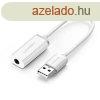 UGREEN US206 audioadapter, USB-mini Jack 3,5 mm-es AUX (feh