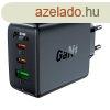 Acefast A41 hlzati tlt, 2x USB-C + USB, GaN 65W (fekete)