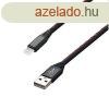 MobilNET Adat- s tltkbel TPU USB/Lightning, 2A, 2m, feke