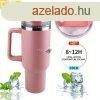 Duplafal rozsdamentes acl vizespalack, 1l - - Rzsaszn