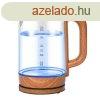 Platinet Electic Kettle 1800W Glass & Wooden Color Finis