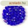 Cseh csiszolt goly gyngy - Sapphire Rainbow Luster - 4mm