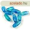 Spagetti - cseh csiszolt veg gyngy - Crystal Turquoise Ble