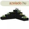 fekete 4 szintes tmr fenyfa kerti virgtart 80,5x79x36 c