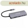 USB eloszt-HUB, 2xUSB-C/1xHDMI/3xUSB-A/RJ45/SD/mSD, VERBATI