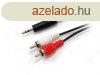 EQuip Audio cable 3,5 mm jack - 2xRCA 2,5m Black