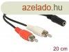 DeLock Audio Cable 2x RCA male to 1 x 3.5mm 3pin Stereo Jack