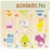 llatok fa keretes 9 darabos puzzle