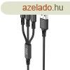 Budi 3 az 1-ben USB-USB-C / Lightning / Micro USB kbel 1 m 