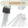 Qtools hossz Torx kulcs kszlet 9 db, T10-T50, krm-vandiu