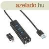 Sharkoon USB Hub - Aluminium Hub Type-C adapter + RJ45 (3por