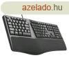 C-Tech KB-113E USB Ergo CZ/SK, fekete