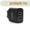 Delight USB QuickCharge 3.0 + Type C Adapter Black