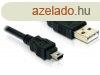 DeLock Cable USB 2.0 > USB-B mini 5pin male/male 1,5m Bla