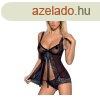 Obsessive Amanta - hmzett szegly babydoll tangval (feket