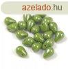 Cseh prselt csepp gyngy - Green Luster - 4x6mm