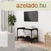 Fekete szerelt fa s acl tv-szekrny 60 x 33 x 41 cm