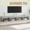 2 db betonszrke TV-szekrny LED-vilgtssal 100x30x30 cm