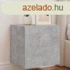 2 db betonszrke fali TV-szekrny LED-del 40,5x35x40 cm