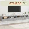 2 db betonszrke szerelt fa fali TV-szekrny 100x30x30 cm