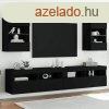 2 db fekete fali TV-szekrny LED-vilgtssal 40x30x60,5 cm