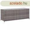 Szrke polyrattan kerti trollda 120 x 50 x 60 cm