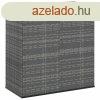 Szrke polyrattan kerti prnatart doboz 100 x 49 x 103,5 cm