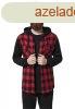 Urban Classics Hooded Checked Flanell Sweat Sleeve Shirt blk