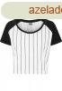 Urban Classics Ladies Cropped Baseball Tee wht/blk