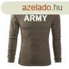 DRAGOWA Fit-T hossz ujj pl army, olva 160g/m2