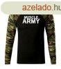 DRAGOWA Fit-T hossz ujj pl muscle army, woodland 160g/m2