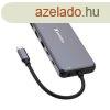 USB eloszt-HUB, USB-C PD/2xHDMI/VGA/LAN/3xUSB/USB-C/2xUSB 2