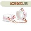  White & Pink Fairy Goat Leather Ankle Cuffs 