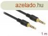 DeLock Stereo Jack Cable 3.5 mm 4 pin male > male 1m Blac