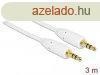 DeLock Stereo Jack Cable 3.5 mm 3 pin male > male 3m Whit