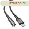 USB-C-mini jack 3,5 mm-es adapter Acefast C1-07 18 cm (feket