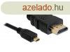 DeLock Cable High Speed HDMI with Ethernet A/D male/male 1m 