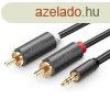 UGREEN AV102 kbel 2x RCA (Cinch) jack 3,5 mm 1m (fekete)