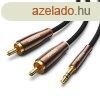 UGREEN AV170 kbel 2x RCA (Cinch) jack 3,5 mm, 3 m (fekete)