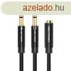 Audiokbel 2x 3,5 mm 0,3 m Vention BBUBY fekete