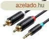 Szellztets 3,5 mm-es Mini Jack 2 RCA dugs kbelhez 3 m