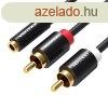 3,5 mm-es aljzat 2x RCA dug audiokbel 1 m-es szellzvel V