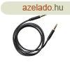 AUX textil kbel 2 x 3,5 mm jack, fekete (E)