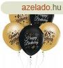 Sznes Happy Birthday 18 Gold-Black lggmb, lufi 5 db-os 12