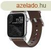 Nomad Leather Strap Brown, silver - Apple Watch Ultra (49mm)